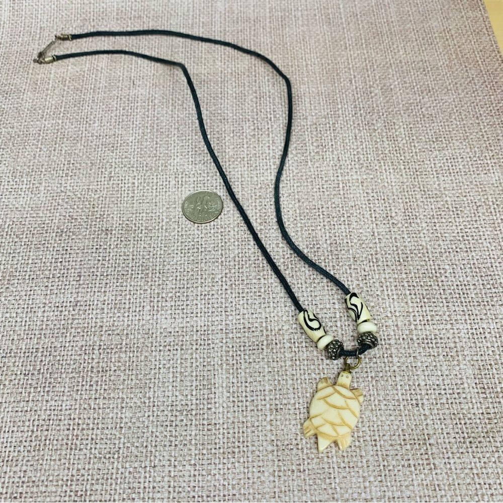 Bone Carved Turtle Necklace‎